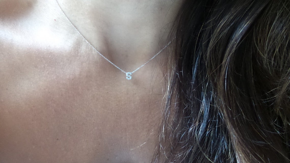0.05 Carat Round Diamond 'S' Initial Pendant - Sterling Silver With 18-Inch Chain, Complimentary Jewelry Box - View #13