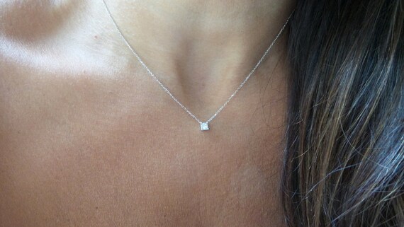 Princess Cut Diamond Necklace / Diamond 