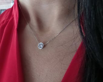 Diamond Solitaire Necklace 0.84CTS / 14k Gold Diamond Solitaire Necklace / Bridal Diamond Necklace / Bridal Jewelry / Diamond Anniversary