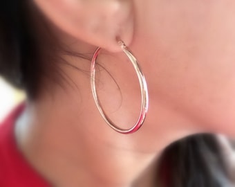 Hoop Earrings / 14k Rose Gold Hoop Earrings / Gold Round Hoop Earrings / 14K Gold Hoop Earrings / Everyday Gold Hoop Earrings / Gift