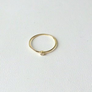 Diamond Bezel Ring / 14k Gold Diamond Ring / Minimalist - Etsy