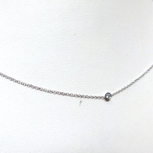 Diamond Necklace / 14k White Gold Diamond Necklace / Diamond Necklace ...