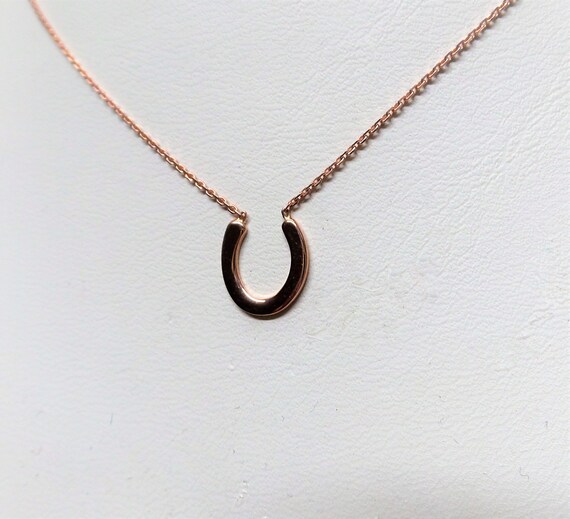 Horseshoe Necklace 14k Rose Gold Horseshoe Necklace Gold