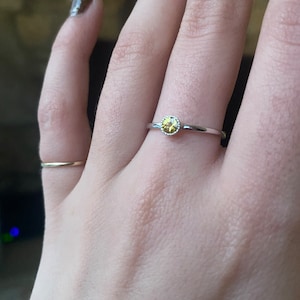 Yellow Sapphire Ring 0.30ct / 14k Gold Yellow Sapphire Ring / Millgrain 14k Gold Yellow Sapphire Solitaire Ring / September Sapphire Ring
