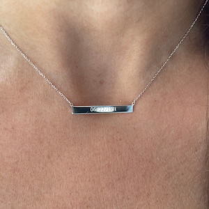 Bar Necklace / 14k Solid White Gold Bar Necklace / Engravable Bar Necklace / Gold Gold Bar / Solid 14k Gold Bar Necklace / Graduation