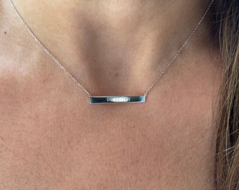 Bar Necklace / 14k Solid White Gold Bar Necklace / Engravable Bar Necklace / Gold Gold Bar / Solid 14k Gold Bar Necklace / Graduation