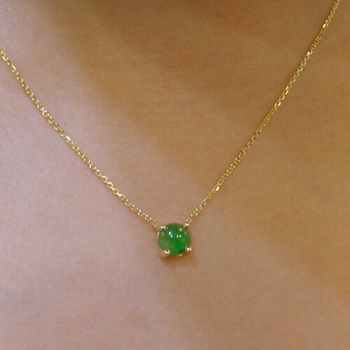 Jade Necklace/ 14k Gold Jade Necklace 
