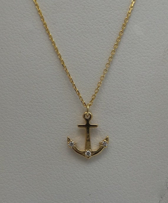 XOLO　TinySolid Anchor Necklace Solid Anchor Link Necklace – XOLO JEWELRY