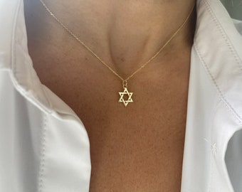 Star of David Necklace / 14k Gold Star of David Necklace / Small Star of David Pendant