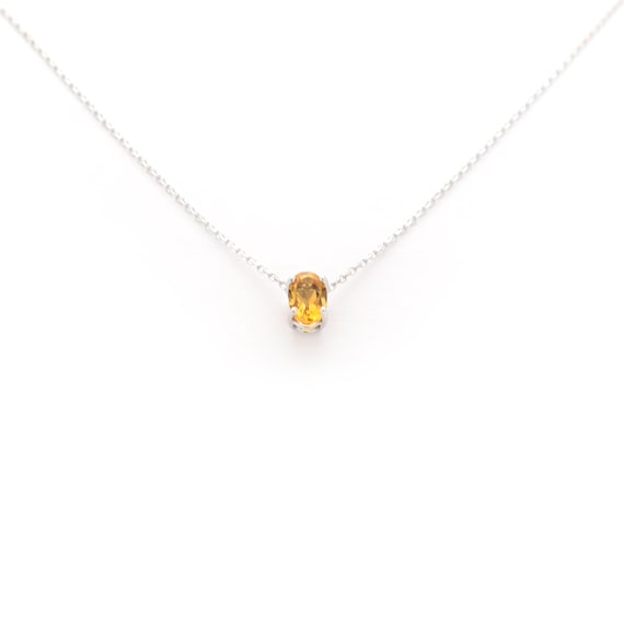 November Birthstone Necklace - Yellow Sapphire Ripple - Do Amore