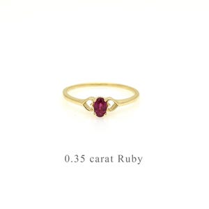 14k Gold Heart Ruby Ring: July Birthstone Solitaire