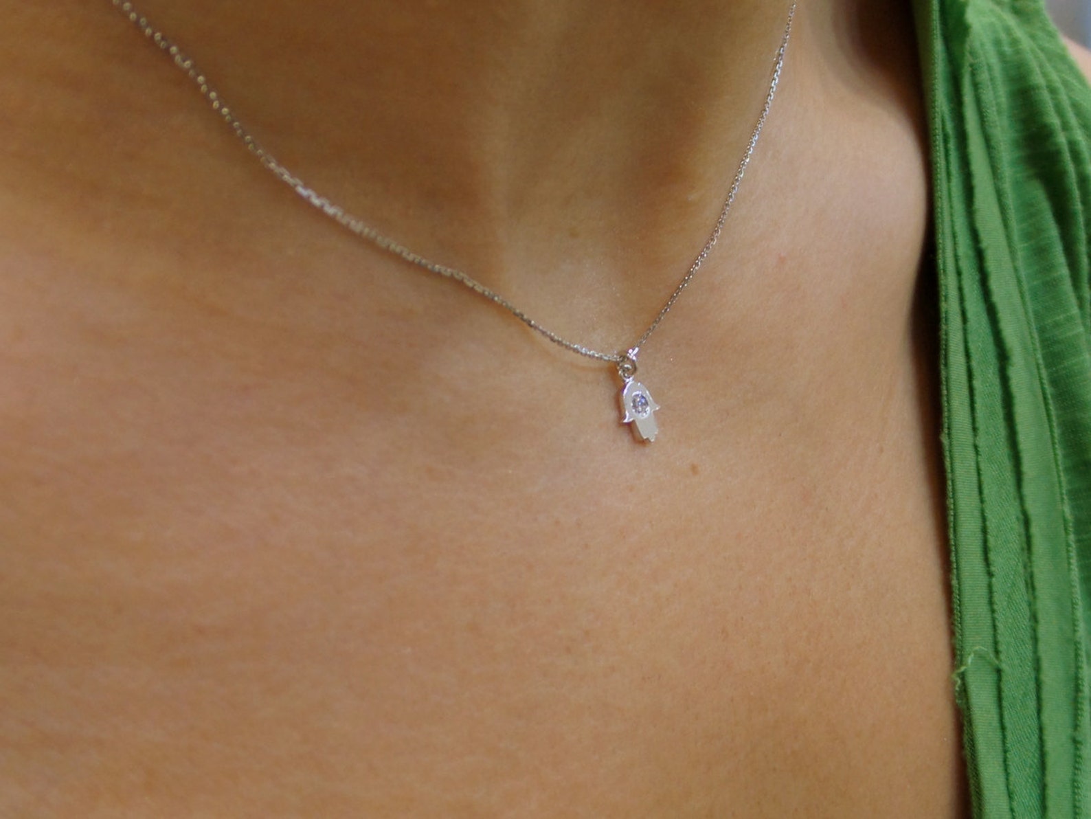 Hamsa Necklace/ 14k Gold Hamsa Necklace/ Small Hamsa Necklace/ Etsy