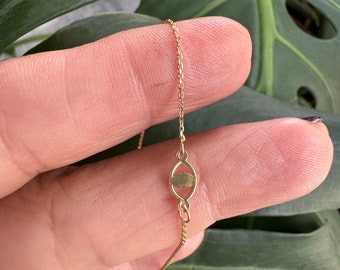 Evil Eye Bracelet / Small Evil Eye Bracelet / 14k Gold Evil Eye Bracelet / Dainty Evil Eye / Mini Evil Eye Bracelet /  Layering Evil Eye