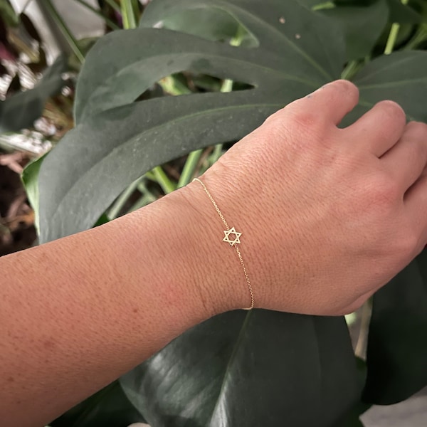 Star of David Bracelet/ 14k Gold Star of David Bracelet/ Gold Star of David Bracelet / Small Star of David / Dainty Petite Star of David