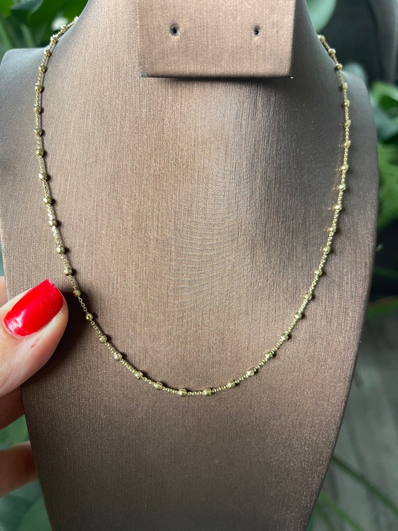 Ball Bead Chain Necklace / 14k Gold Ball Chain Necklace