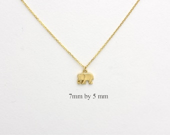 14k White Gold Elephant Necklace: Good Luck Charm