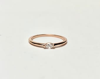 Diamond Ring / 14k Gold Marquise Diamond Ring / Diamond Marquise Ring / Solitaire Diamond Ring / Diamond Solitaire Ring /Birthstone Diamond
