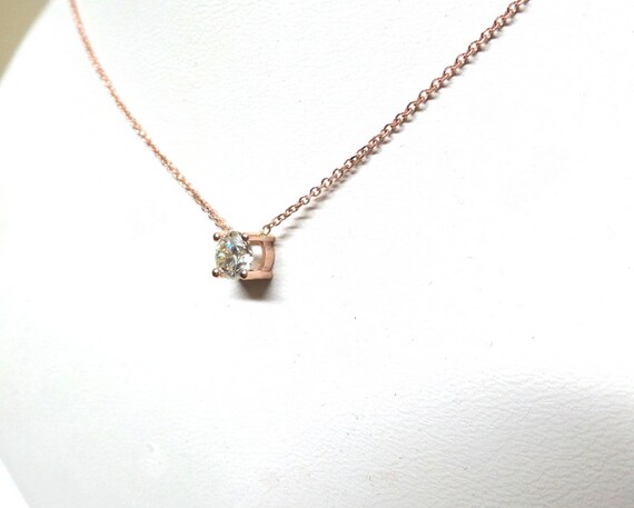 14k Rose Gold Diamond Necklace 0.50ct 