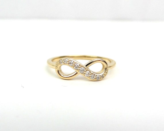 InfinityFeather™ Gold Feather and Stone Infinity Ring – Chic and Bling