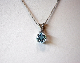 blue topaz necklace / December Birthstone/ Gemstone Necklace/ Sterling Silver Blue Topaz Necklace/ Gift for her/ Birthday Gift/ christmas