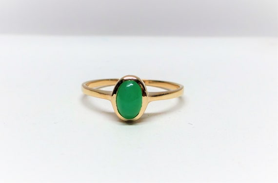 Jade Ring / Natural Jade Ring / 14k Gold Jade Ring / Bezel Jade Ring / Natural Jade Ring / 14k Gold Jade Ring / Bezel