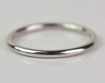 Gold Wedding Ring / Simple Gold Ring 1.7 mm / Everyday Gold Ring / 14k White Gold  Stackable Wedding Band / solid gold ring