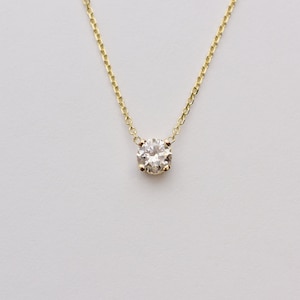 14k Rose Gold Diamond Solitaire Necklace, 0.50ct Bridal Pendant