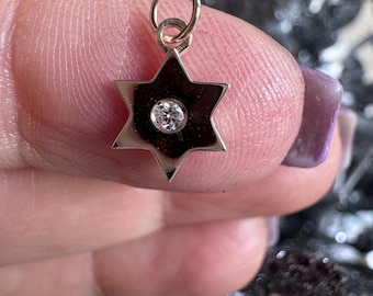 14k Gold Diamond Star of David Necklace, Everyday Jewish Jewelry