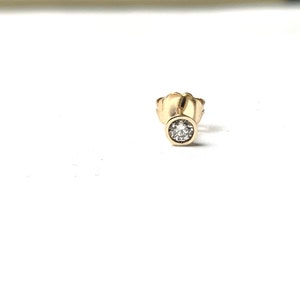 Diamond Stud Earring 0.10CT Single Piece / 14k Gold Diamond Solitaire Earring / Small Diamond Earring / Round Diamond Earring