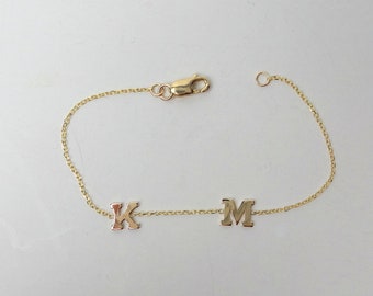 Initial Bracelet / 14k Gold Initial Bracelet / Gold Letter Bracelet / Dainty Initial Bracelet / Personalized Initial Bracelet /Birthday gift