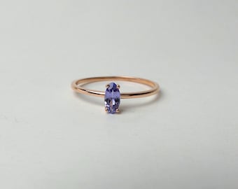 Tanzanite Ring / Marquise Tanzanite Ring / 14k Rose Gold Tanzanite Ring  / Tanzanite Solitaire Ring / December Tanazanite Ring /