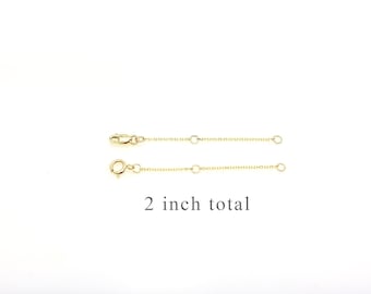 14k Gold Chain Extension / Plain Gold Chain Extension / Solid Gold Simple Gold Chain Extension / Diamond Cut Cable Link Chain Extension