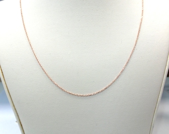 14k Rose Gold Chain / Plain Rose Gold Chain / Solid Rose Gold Simple Gold Chain / Diamond Cut Cable Link Chain / Simple Gold Chain