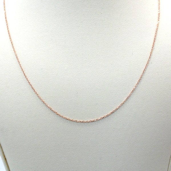 14k Rose Gold Chain / Plain Rose Gold Chain / Solid Rose Gold Simple Gold Chain / Diamond Cut Cable Link Chain / Simple Gold Chain