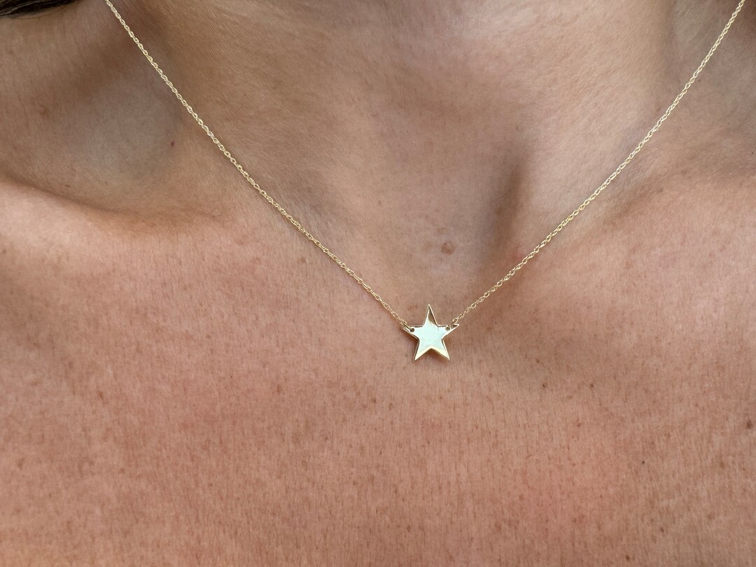 ●●NUMBERING●●Mini Star Charm Necklace#7755 Star Necklace / 14k Gold Star Necklace / Small Star Necklace