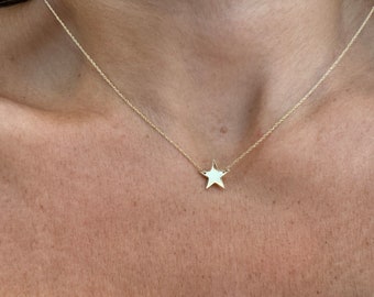 Star Necklace / 14k Gold Star Necklace / Small Star Necklace / Dainty Gold Star Necklace / Star Charm Necklace / Gold Star