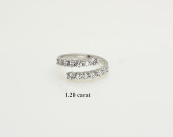 14K Gold Split Diamond Ring: Elegant Wrap Minimalist Design