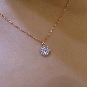 Diamond Necklace 14K Rose Gold / Rose Gold 14k Diamond Necklace 0.30ct VS2 G/Minimalist Necklace/ Bridal Gift/ Birthday Gift