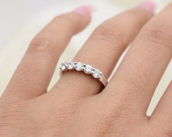 14k Gold Diamond Wedding Band Ring: 0.75ct SI1, Stackable Bridal Ring