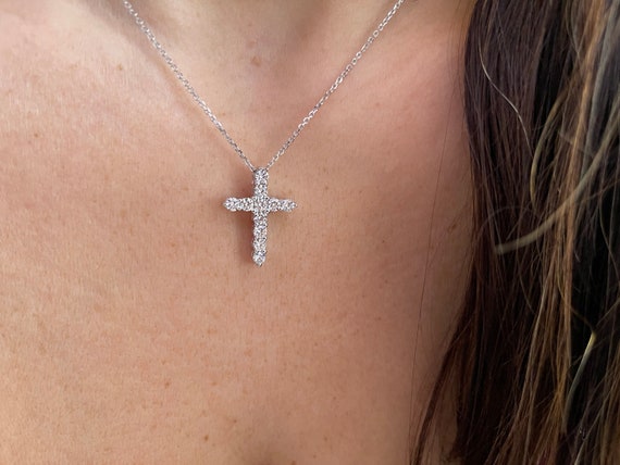 Big diamond cut 14k Gold Inri Jesus Crucifix Cross Pendant 3.20 inches long  | eBay