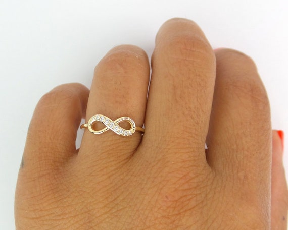 Diamond gold infinity ring Clearance