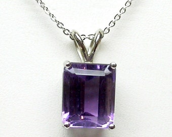 Amethyst necklace/ Purple Amethyst Pendant/ Sterling Silver Amethyst Necklace/ February Birthstone/ Gift for her/ February Birthday