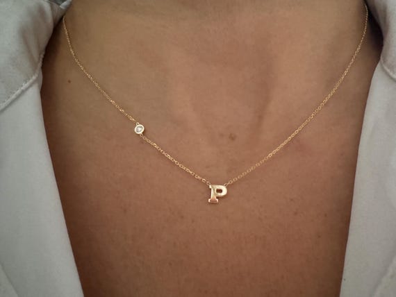 Eaciy Collana con iniziale per donne e ragazze, delicata collana