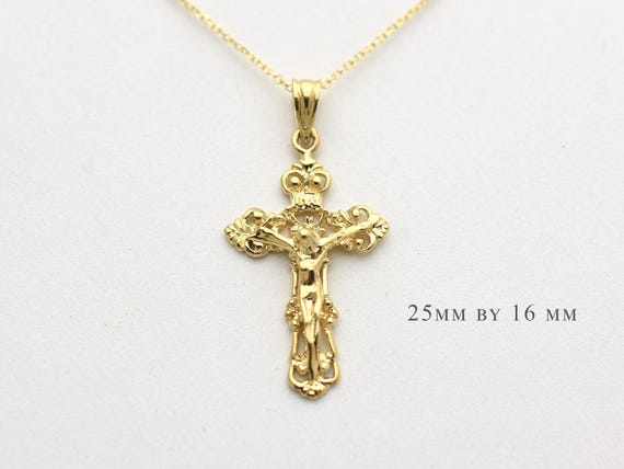 Ciondolo croce Placcato d'Oro, con el Cristo