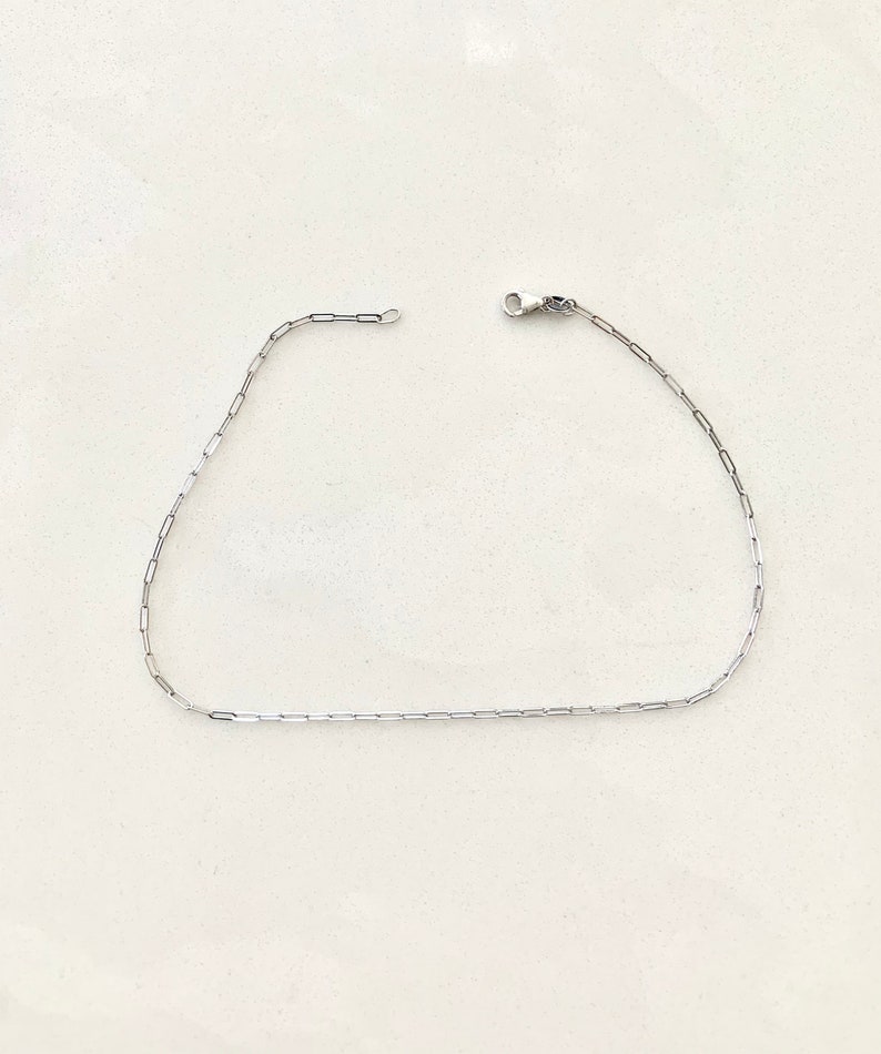 Paper Clip Ankle Bracelet / 14k Gold Paper Clip Chain Anklet Etsy