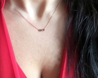 Infinity Necklace / 14k Rose Gold Infinty Necklace / Small Infinity Necklace / Dainty Infinity Necklace / Love Necklace / Gift for her