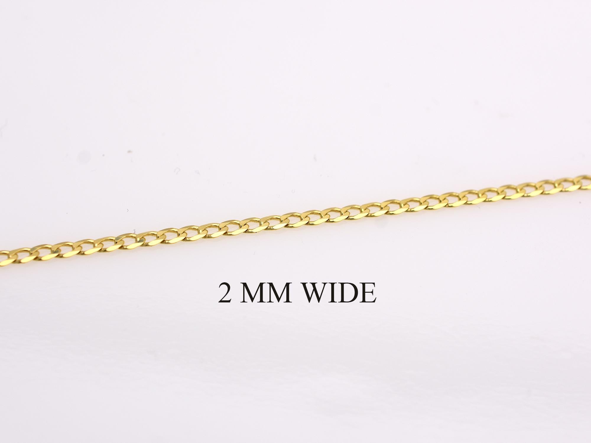 14k Solid Gold Curb Chain Anklet: 2 mm Dainty Minimalist Gold Jewelry