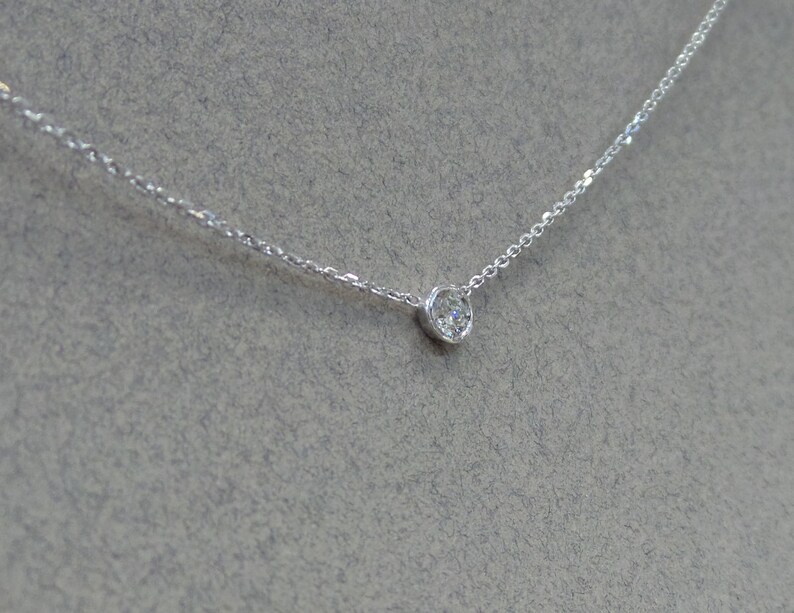 Diamond Solitaire Necklace 14k Gold Diamond Necklace Dainty Diamond Necklace Floating Diamond Necklace Gold Diamond Necklace Bridal