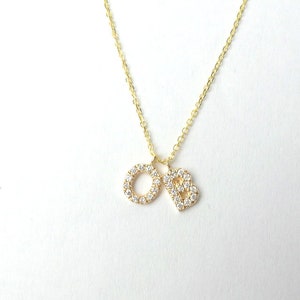 Diamant Initial Halskette / Diamant Buchstabe Halskette / 14k Gold Buchstabe Halskette / Zierliche Diamant Initial Halskette / Gold Diamant Buchstabe