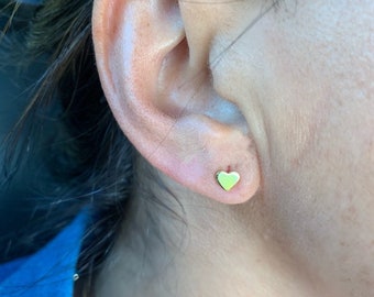 Small Heart Earrings / Gold Heart Earrings / 14k Gold Heart Earrings / Push back Heart Earrings / Everyday lightweight Heart Earrings